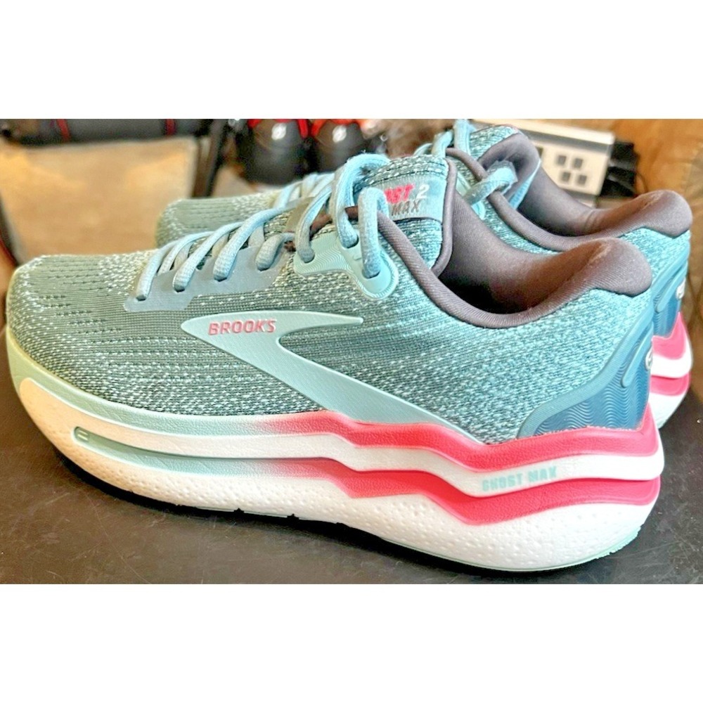 Brooks Ghost Max 2  Teal/Pink Women's Size 7 Athletic Running Shoes  1204201B475 - Picture 7 of 10